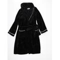 Love to Lounge Womens Black Solid Fleece Kimono Gown Size S