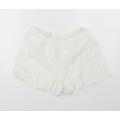 F&F Womens White Cotton Culotte Shorts Size 12 L3 in Regular