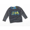 Primark Boys Grey Solid Microfibre Pyjama Top Size 2-3 Years - Batman