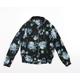 Miss Selfridge Womens Black Floral Jacket Coat Size 8