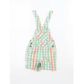 George Baby Green Check Dungaree One-Piece Size 3-6 Months