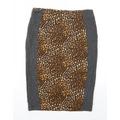 Marks and Spencer Womens Brown Animal Print Straight & Pencil Skirt Size 12