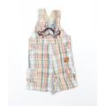 Disney Baby Multicoloured Check Cotton Dungaree One-Piece Size 9-12 Months - TIGGER