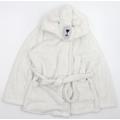Debenhams Womens White Solid Fleece Kimono Robe Size 8