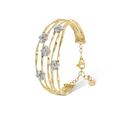 Marco Bicego Marrakech Onde 18ct Yellow Gold Diamond Flower Medium Bangle