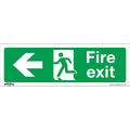 Sealey Rigid Plastic Fire Exit Arrow Left Sign Pack of 10