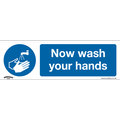 Sealey Self Adhesive Vinyl Now Wash Your Hands Sign