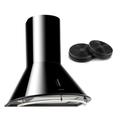 Klarstein Lumio Neo Retro Cooker Extractor Hood Recirculation Set 610 m3 / h Black