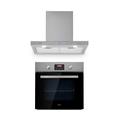 Klarstein Kalahari Limelight Built-in Set Oven + Cooker Extractor Hood Black Stainless Steel