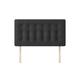 Cornell - Small Single - Buttoned Headboard - Dark Grey - Charcoal - Fabric - 2ft6 - Happy Beds