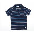 Kangaroo Poo Boys Blue Striped Jersey Basic T-Shirt Size 9-10 Years
