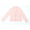 M&Co Womens Pink Jacket Blazer Size 14
