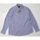 F&F Mens Blue Check Cotton Button-Up Size 18 Collared Button - tailored