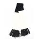 Preworn Womens Black Striped Scarf - Glittered tassells