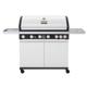 Boss Grill Alabama Elite - 6 Burner Gas BBQ Grill with Side Burner - Gloss White