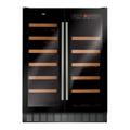 CDA 40 Bottle Capacity Dual Zone Freestanding Under Counter Wine Cooler - Black