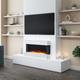 White Wall Mounted Electric Fireplace Suite - 39 Inch - Amberglo