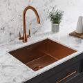 Single Bowl Copper Stainless Steel Undermount Kitchen Sink & Copper Kitchen Mixer Tap - Enza Tamara