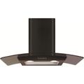 CDA 70cm Curved Glass Chimney Cooker Hood - Black