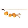 Trixie Valerian Wood and Plush Playing Rod with Pompom Balls - 40cm