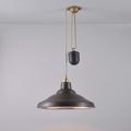 Davey Lighting Rise & Fall School Light Weathered Copper, Polished Copper Interior
