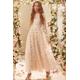 Needle & Thread Camellia Ditsy Ankle Gown Champagne UK 10