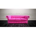 Chesterfield 3 Seater Sofa Settee Fuschsia Pink Leather Sofa Offer