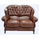 Venice Genuine Italian Leather 2 Seater Sofa Settee Tabak Brown