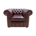 Chesterfield Club Chair Antique Oxblood Red Leather