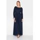 Lts Tall Navy Blue Long Sleeve Sequin Hand Embellished Maxi Dress 28 Lts | Tall Women's Occasion Dresses