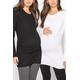 2 Pack Tall Maternity Black & White Long Sleeve Tshirt 12 Lts | Tall Women's Maternity Tops