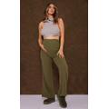Maternity Khaki Towelling Ruched Bump Trousers