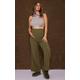 Maternity Khaki Towelling Ruched Bump Trousers