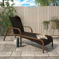 COSCO Outdoor Living SmartWick Patio Chaise Lounge Dark Brown