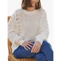 Pure Collection Linen Cotton Stitch Texture Jumper, Ivory