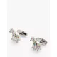 Paul Smith Stripe Zebra Cufflinks, Silver/Multi