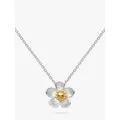 Kit Heath Blossom Wood Rose Pendant Necklace, Silver/Gold