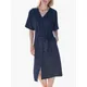 Pure Collection Button Through Linen Dress, French Navy