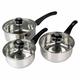 Pendeford 3 Piece Stainless Steel Sauce Pan Set with Glass Lids