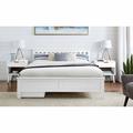 Furniture Box Azure White Wooden Solid Pine Quality King Bed Frame And Sprung Luxury Mattress with 4 Underbed Drawers