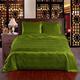 Todd Linens 4 Piece Silky Satin Breathable Duvet Cover Bedding Set - Olive Single