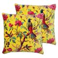 Paoletti Paradise Twin Pack Polyester Filled Cushions Yellow