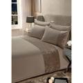 Sienna Crushed Velvet Panel Duvet Cover With Pillow Case Set Natural Double