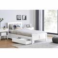 Furniture Box Azure White Wooden Solid Pine Quality Single Bed Frame And Sprung Luxury Mattress