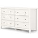 Julian Bowen Maine 6 Drawer Wide Chest Of Drawers Surf White