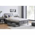 Furniture Box Azure Grey Wooden Solid Pine Quality Single Bed Frame And Sprung Mattress with 2 Underbed Drawers