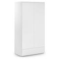 Julian Bowen Monaco 2 Door 1 Draw Wardrobe White Gloss