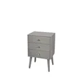 Pacific Lifestyle Dark Grey Pine Wood 3 Drawer Bedside Table