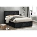 Birlea 135CM Hannover Fabric Birlea Ottoman Bed Black Crushed Velvet