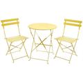 Charles Bentley Folding Metal Bistro Set - Yellow